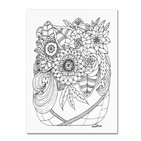 KCDoodleArt 'Enchanted Gardens 1' Canvas Art, 24x32, Trademark Fine Art, Mfr#: ALI3661-C2432GG